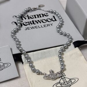 Vivienne Westwood Silver Pearl Necklace